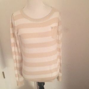 Tan and white stripe sweater